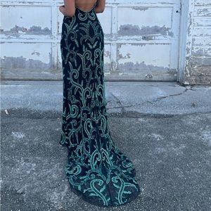 HAND BEADED PROM DRESS
